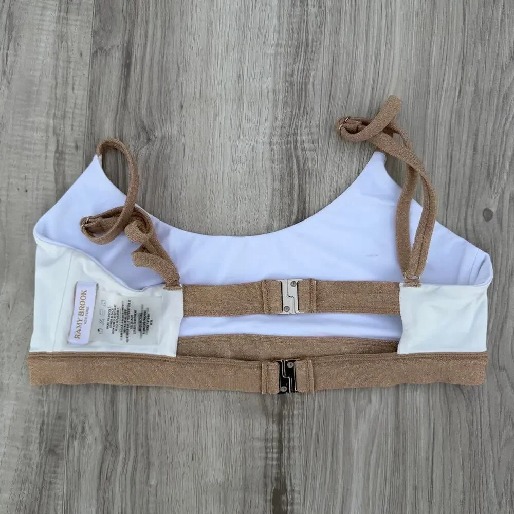 Ramy Brook White & Gold Bikini Top Women’s M
